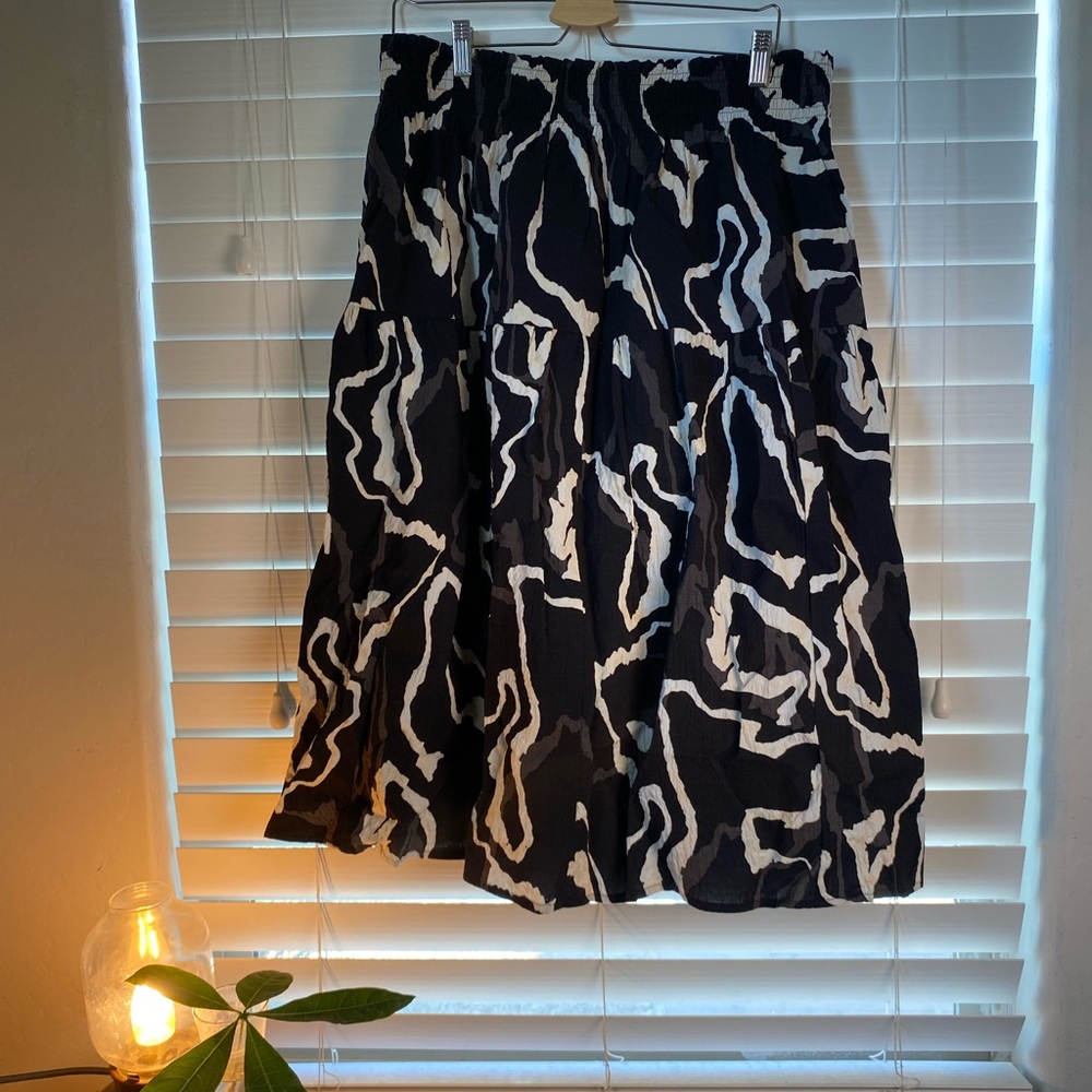 Nine West Black and White A-Line Skirt